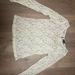The Limited Lace Long Sleeve Blouse - Cream